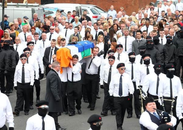 The funeral of republican Martin McElkerney last week