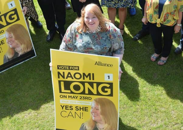 Alliance candidate Naomi Long during the party's manifesto launch  for the European Election 2019