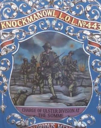 Knockmanowl (near Ballinamallard) Orange Banner commemorating the first day of the battle of the Somme