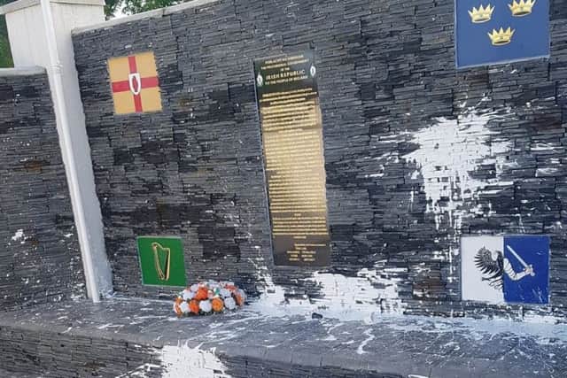 Monument to the 100th anniversary of the Easter Rising paint bombed in Lurgantarry