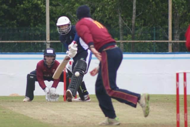 Glendermott's David Cooke is trapped LBW against Rush, in Saturday Irish Senior Cup.