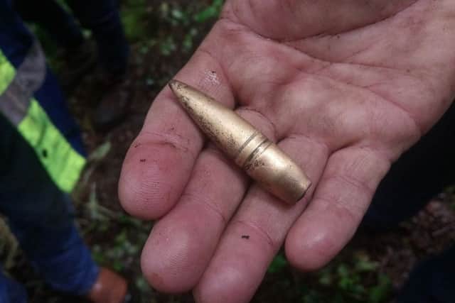 Some of the US visitors were given ammunition from the plane found at the crash site to take home as a souvenir