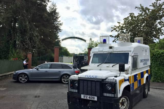 Police and army bomb disposal experts at Shandon Park Golf Club in east Belfast