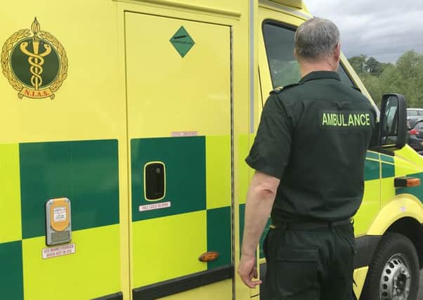 A paramedic with an ambulance from the Northern Ireland Ambulance Service. More than 400 paramedics are attacked every year in Northern Ireland, it can be revealed. PRESS ASSOCIATION Photo. Picture date:  Sunday June 2, 2019. The attacks ranged from verbal to physical, including biting, lacerations and bruising. Paramedics have been left with injuries including concussion, sickness and pain.See PA story ULSTER Paramedics. Photo credit should read: Rebecca Black/PA Wire