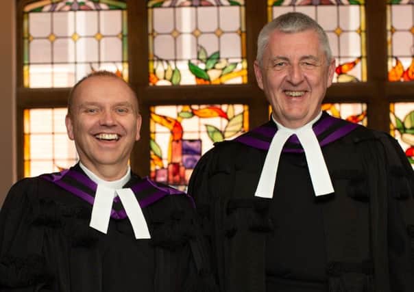 Rev Dr William Henry (left), moderator of the Presbyterian Church in Ireland for the forthcoming year, and the outgoing moderator Dr Charles McMullen