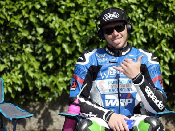 English rider Daley Mathison pictured at the Isle of Man TT. The 27-year-old died following a crash in the RST Superbike race on Monday.