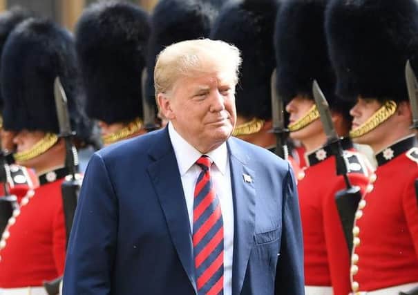 President Donald Trump with the Queen on the first day of his visit