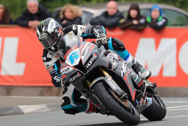 Michael Dunlop in action in Mondays opening Supersport race at the Isle of Man TT.