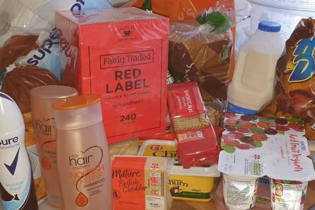 The groceries supplied by Sainsbury's.