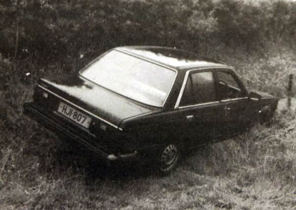The car believed to have been abandoned by the UVF killers responsible for the 1994 Loughinisland atrocity