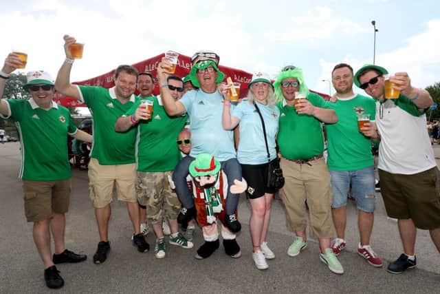 Northern Ireland fans at Saturday night's UEFA EURO 2020 Qualifier against Estonia at the A Le Coq Arena, Tallinn.    Photo: William Cherry/Presseye