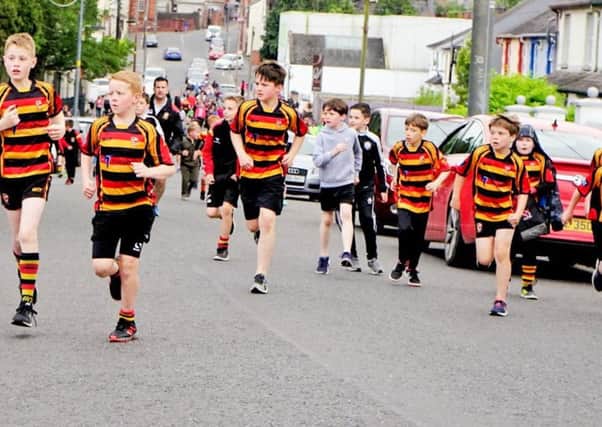 At the Lurgan Tigers Rugby-St Peter's GAA Run4Lurgan event on Friday.