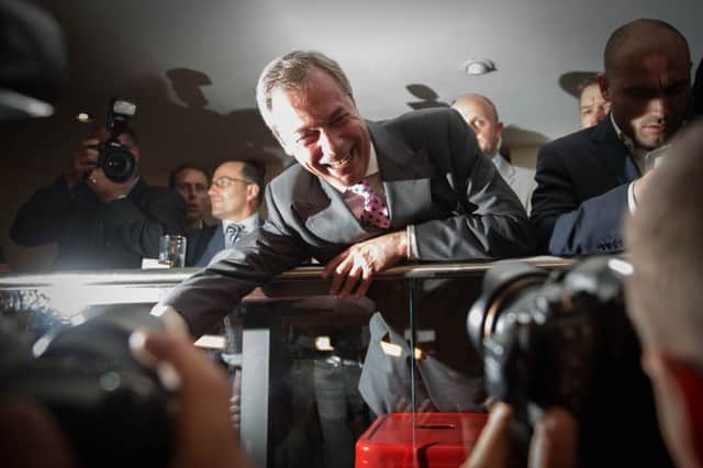 Nigel Farage on Friday, June 24, 2016, as he claimed victory in the Brexit referendum. Three years on, and now with a new party, he looks set to be a thorn in the two parties' sides for some time