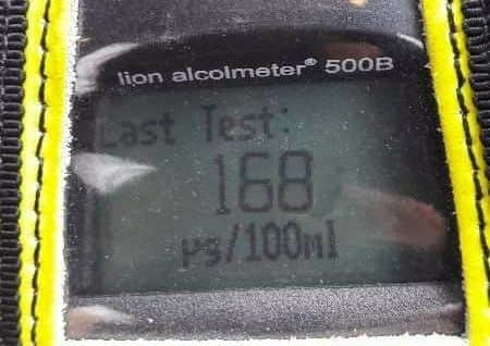 Breath test of 168 recorded