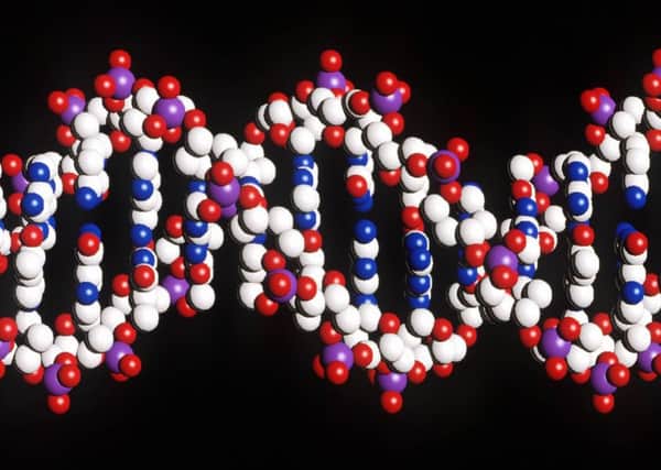 A DNA double-helix, one of the most basic building blocks of life