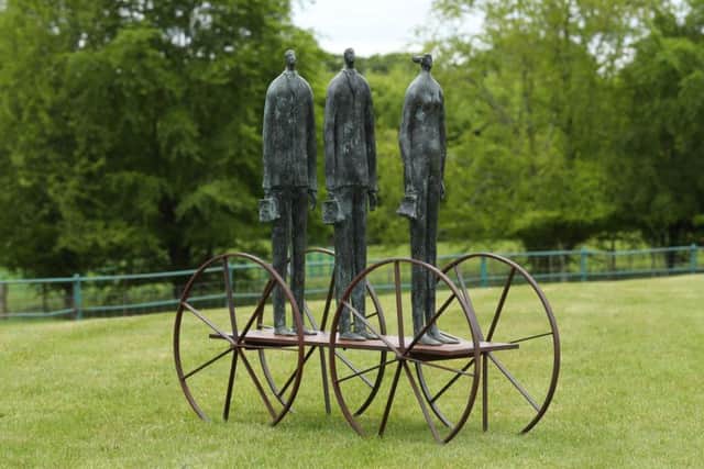 Un carro con viaggiatori, a bronze sculpture by Paolo Staccioli, will feature at Art in the Garden from June 15 - 30.