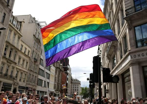 The rainbow flag, which in recent times has come to represent not just homosexual/bisexual people, but transgender people too