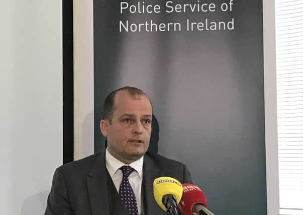 Detective Superintendent Sean Wright during his appeal in Belfast for information about the movement of two cars in his probe into the attempted murder of a police officer with an under car bomb. The bomb, described as a sophisticated device was discovered at Shandon Park Golf Club later on June 1. Rebecca Black/PA Wire