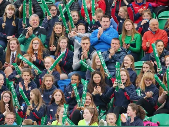 Ireland fans enjoying the action at the FIH Series Finals in Banbridge