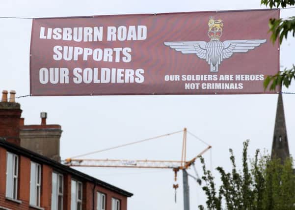The banner on the Lisburn Road in south Belfast