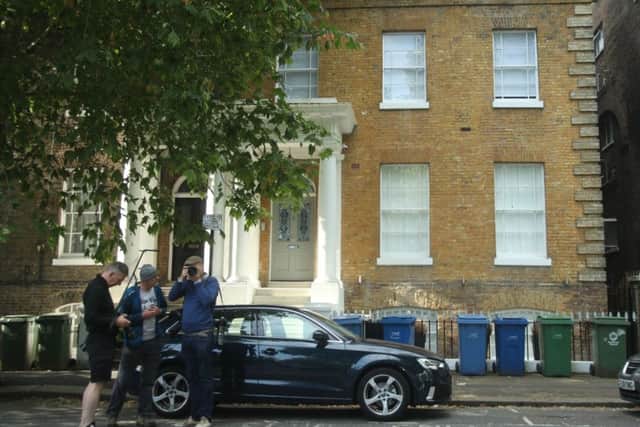 Media outside the home of Conservative party leadership candidate Boris Johnson, in south London.  Photo: Yui Mok/PA Wire