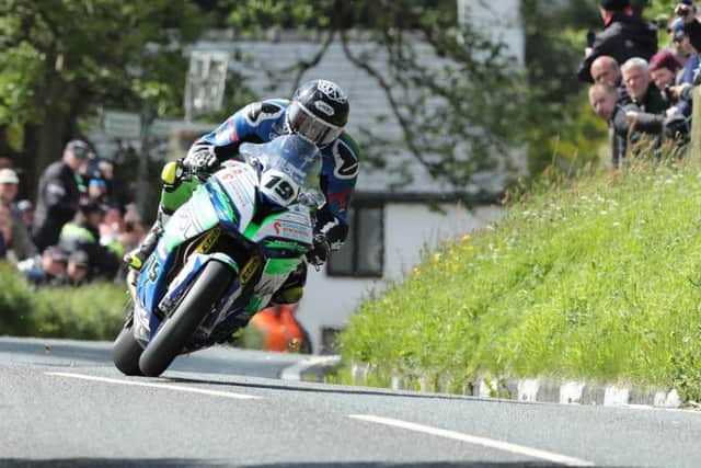 Daley Mathison in action on his Penz BMW machine at this year's Isle of Man TT.