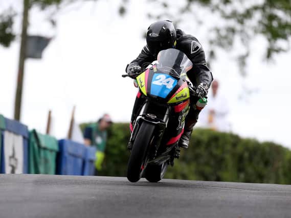 Kevin Baker, who was injured in a crash at the Enniskillen Road Races on Saturday.