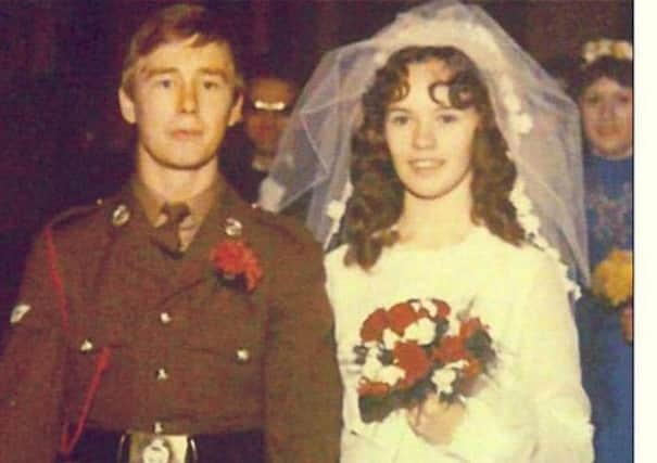 Stephen Smith and wife (later widow) Tina on their wedding day.  Corporal Smith, aged 31 at time of death, was also survived by four children