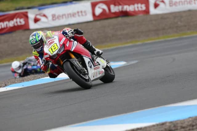Honda Racing rider Andrew Irwin in action at Knockhill.