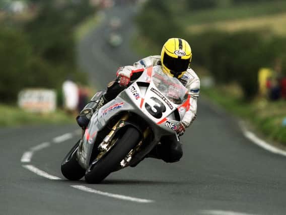 'King of the Roads' Joey Dunlop on his Honda RC45 at the 1999 Ulster Grand Prix. Picture: Stephen Davison/Pacemaker Press.