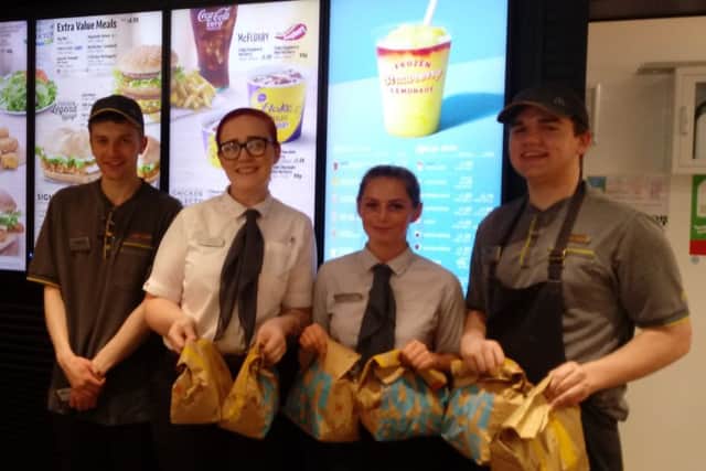 Food was supplied by staff at McDonald's in Carrick.