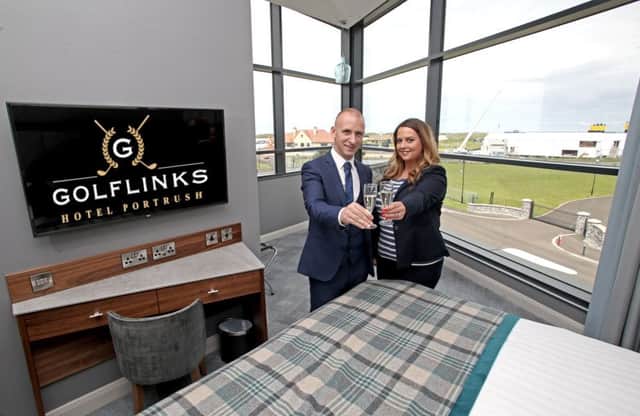Pictured in one of the new suites are Sam Kennedy, General Manager, The Golf Links Hotel and Madeline Davidson, Assistant Manager