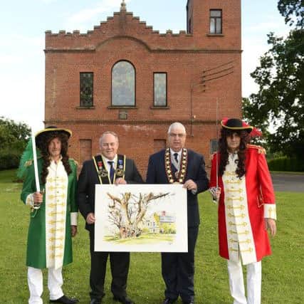 John Adair (King William) Colin Cairns (King James) with Sovereign Grand Master of the Royal Black Institution, Rev William Anderson and David Livingstone, County Armagh Grand Master and Imperial Grand Treasurer.
 Picture by Arthur Allison/Pacemaker