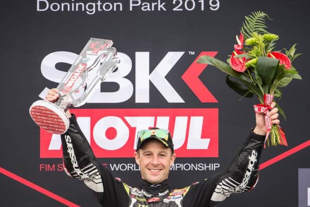 Jonathan Rea won all three races at Donington Park to extend his lead in the World Superbike Championship.