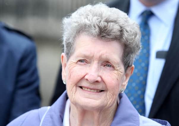 Bea Worton, whose son was killed in the Kingsmill massacre, pictured outside the High Court in Belfast in 2016 where she was seeking leave to appeal the naming of a playwark in Newry named after hunger striker Raymond McCreesh. Photo: Jonathan Porter/PressEye