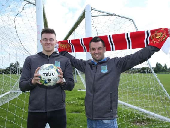 Ballymena Uniteds SuperCupNI graduates Kofi Balmer and Jim Ervin are eyeing up the visit of Manchester Uniteds U-23s for a Showgrounds date with the Sky Blues.