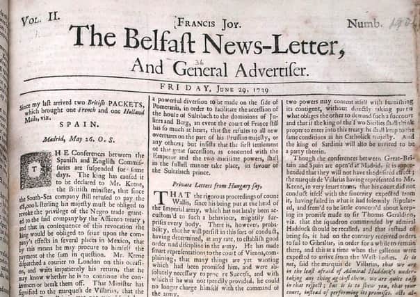 The News Letter of June 29 1739 (July 10 in the modern calendar)