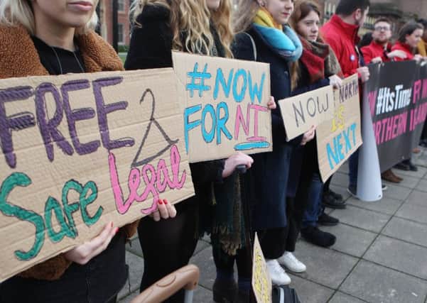 Supporters of liberalising NI abortion law, pictured in Belfast in 2018