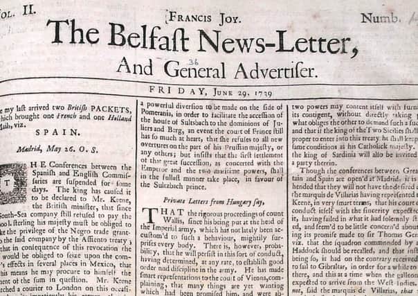 The Belfast News Letter of June 29 1739 (July 10 in modern calendar)