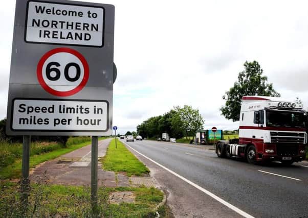 The border between Northern Ireland and the Republic of Ireland near Bridgend, Co. Donegal.