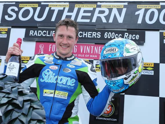 Dean Harrison made it a double at the Southern 100 on Wednesday evening with victory in the opening Supersport race. Picture: Dave Kneen/Pacemaker Press.