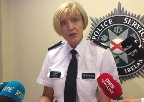 PSNI Assistant Chief Constable Barbara Gray speaking to the media about Eleventh Night disorder at PSNI headquarters in Belfast.Photo credit: David Young/PA Wire