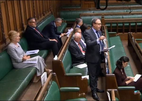 Nigel Dodds, alongside other Northern Ireland MPs, speaking in the House of Commons on Tuesday July 9 2019. Image taken from Parliament TV