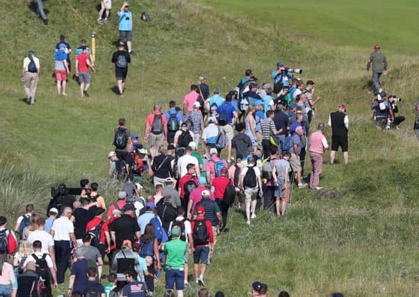 Crowds of golf fans flocked to Royal Portrush to take in the practice days