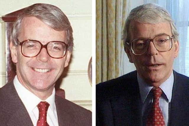 John Major Left: At a meeting with Ronald Reagan a week after becoming Prime Minister Right: During an election broadcast for the 1997 General Election. Photo: PA Archive/PA