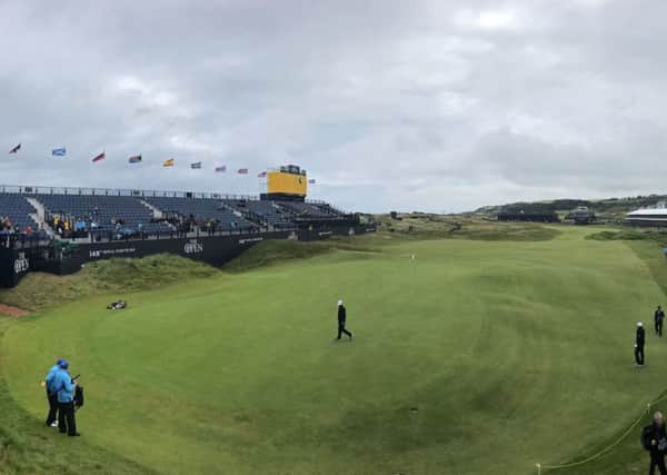 A general view of the 18th green during preview day four of The Open Championship 2019 at Royal Portrush Golf Club