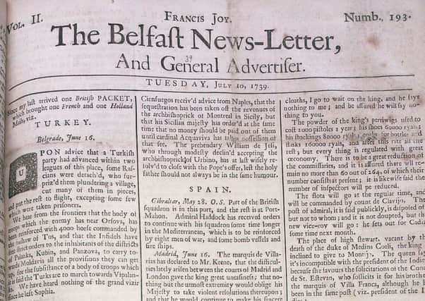 The Belfast News Letter of July 10 1739 (July 21 in the modern calendar)