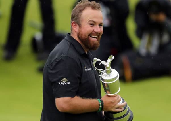 Open champion Shane Lowry with the Claret Jug at Royal Portrush on Sunday after his triumph