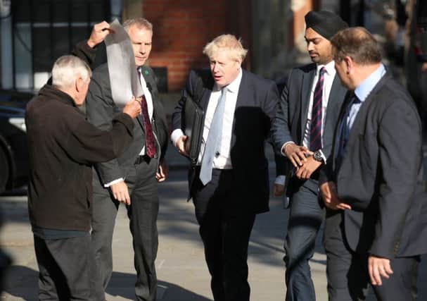Conservative party leadership contender Boris Johnson arrives at his office in Westminster. Photo credit: Yui Mok/PA Wire