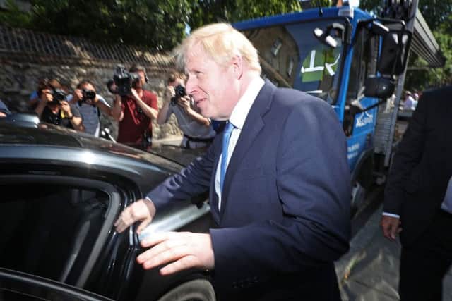 Conservative party leadership contender Boris Johnson leaves his office in Westminster, London on Monday, ahead of the announcement of a new leader for the Conservative party. Photo: Yui Mok/PA Wire